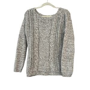 Berretti Made in Italy Womens Sweater L Cable Open Knit Wool Alpaca Blend